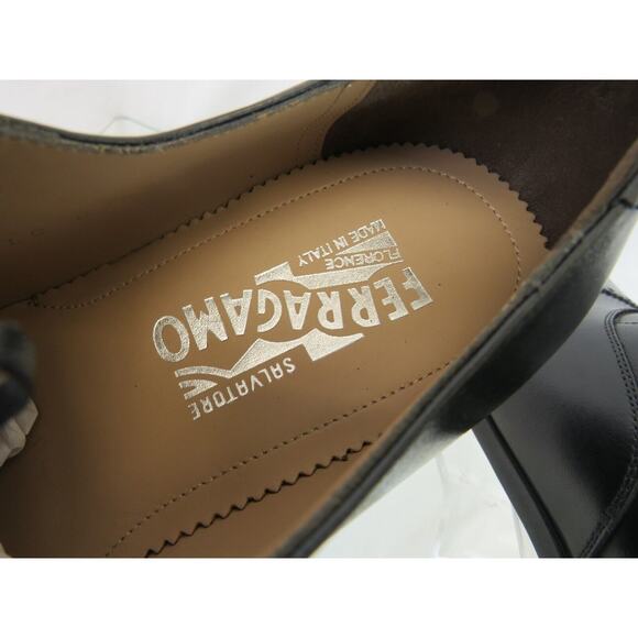 SALVATORE FERRAGAMO BOSTON BLACK BROGUE LEATHER GANCINI BIT OXFORDS 9 EE main image 5
